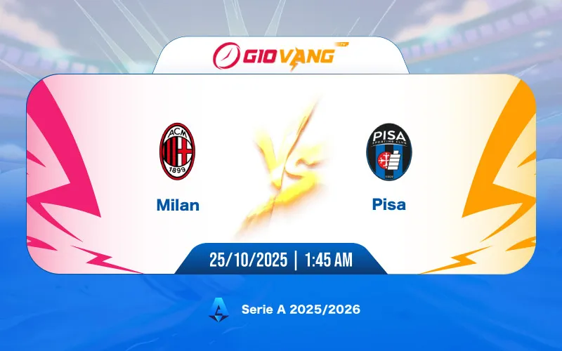 Soi kèo AC Milan vs Pisa 01h45 ngày 25/10/2025 - Serie A