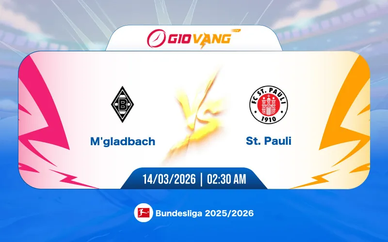 Soi kèo Monchengladbach vs St. Pauli 02h30 ngày 14/3/2026 - Bundesliga