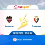 Soi kèo Levante vs Osasuna 02h00 ngày 09/5/2026 - La Liga
